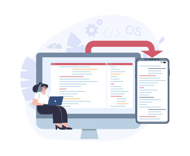 cross-platform software development concept. - 系統(tǒng)軟件 幅插畫檔、美工圖案、卡通及圖標(biāo)