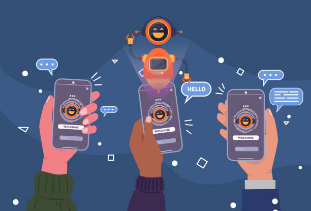 ai chatbot network solutions, seamless data integration. future-ready connectivity. - 營銷 幅插畫檔、美工圖案、卡通及圖標